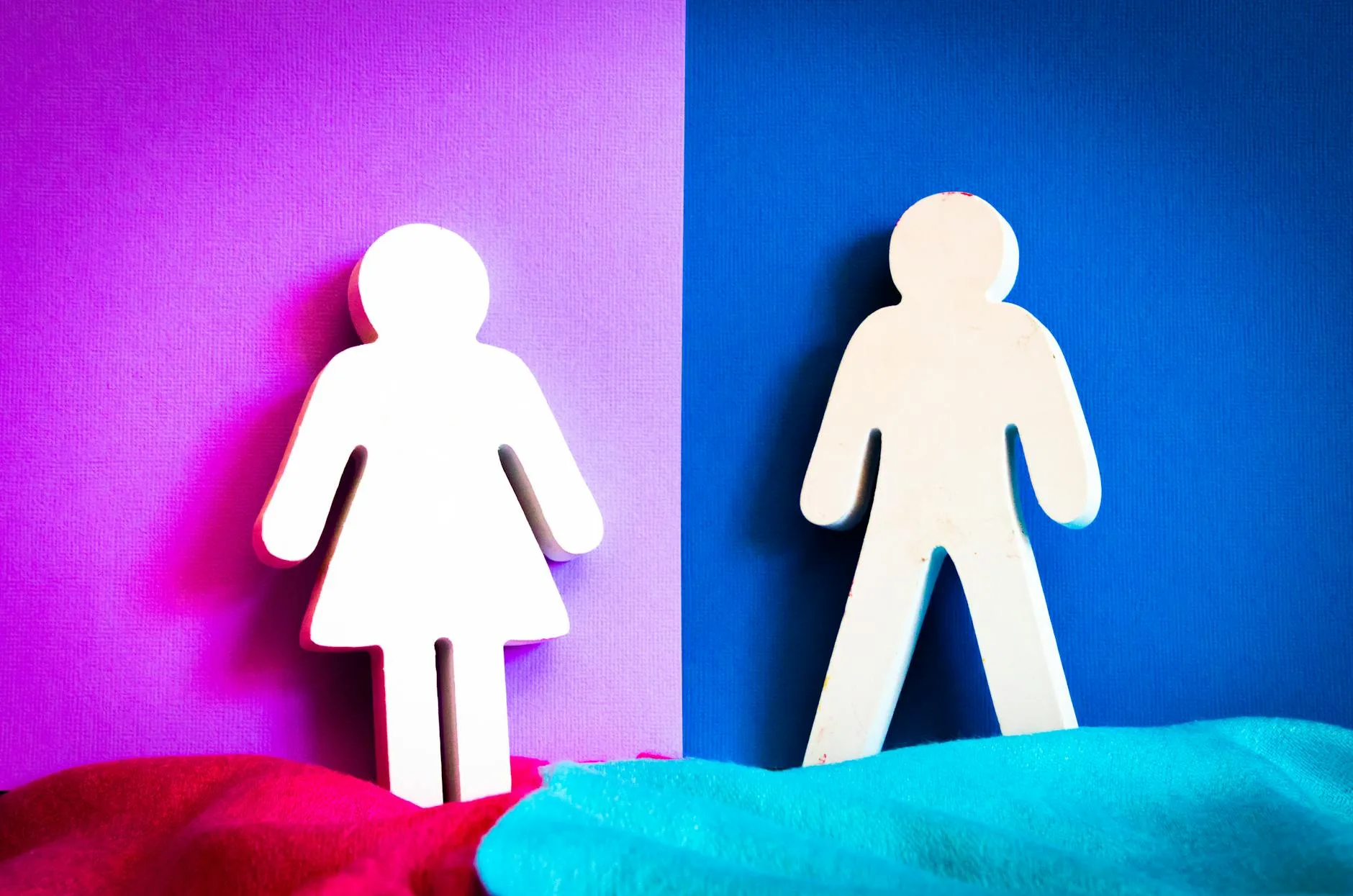 Boy and girl cutout decals.